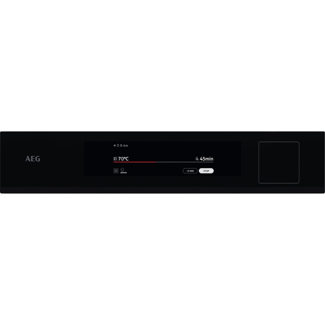 AEG 45cm Multifunction 24 Gloss Black Steam Pro Compact Oven NKB9A82KB