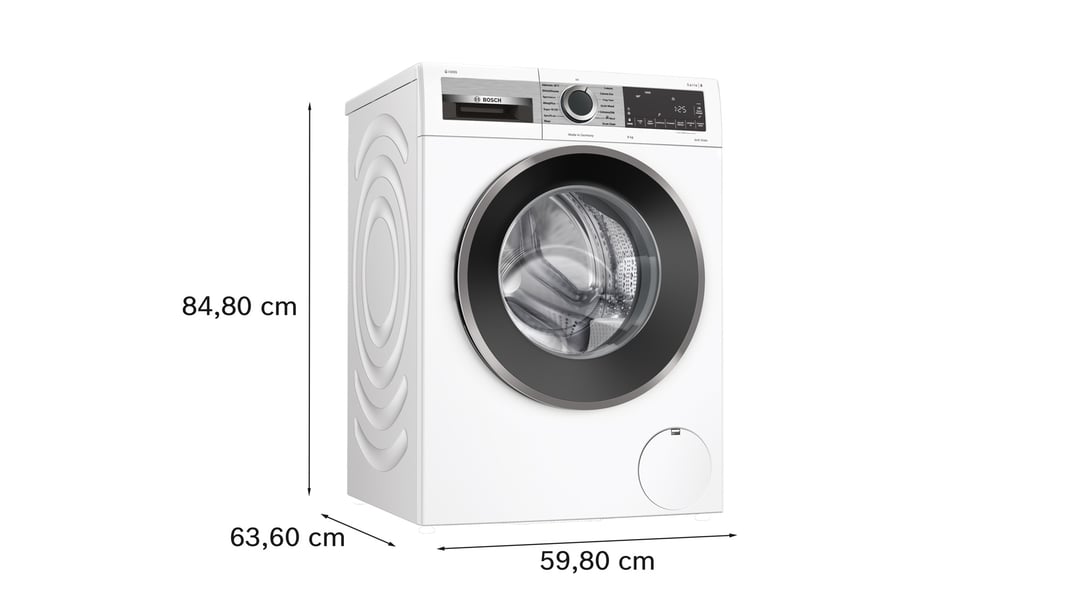 Bosch 9kg Series 8 Front Loader Washing Machine, White WGG244A1AU