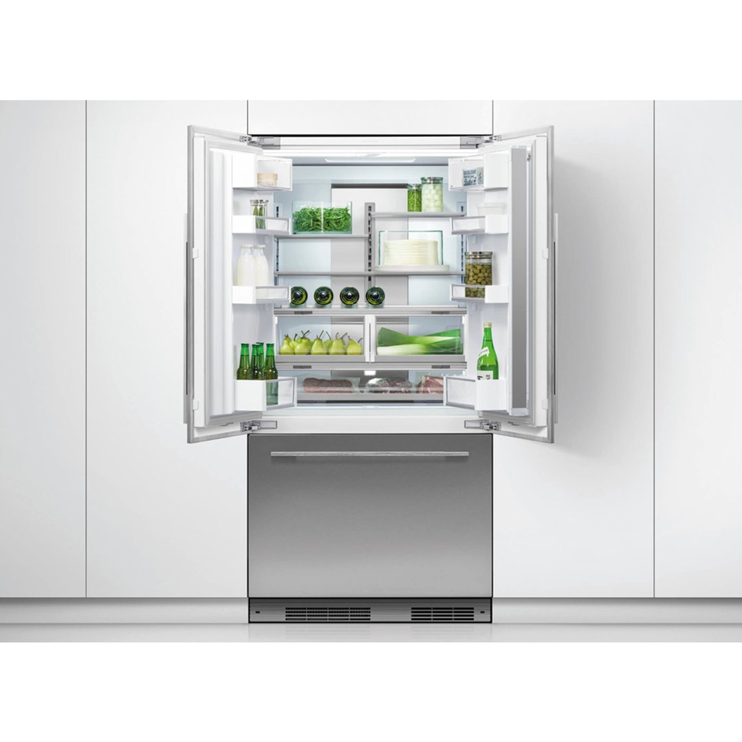 Fisher & Paykel 90cm Series 7 Integrated French Door Refrigerator Freezer, Ice & Water RS90AU1