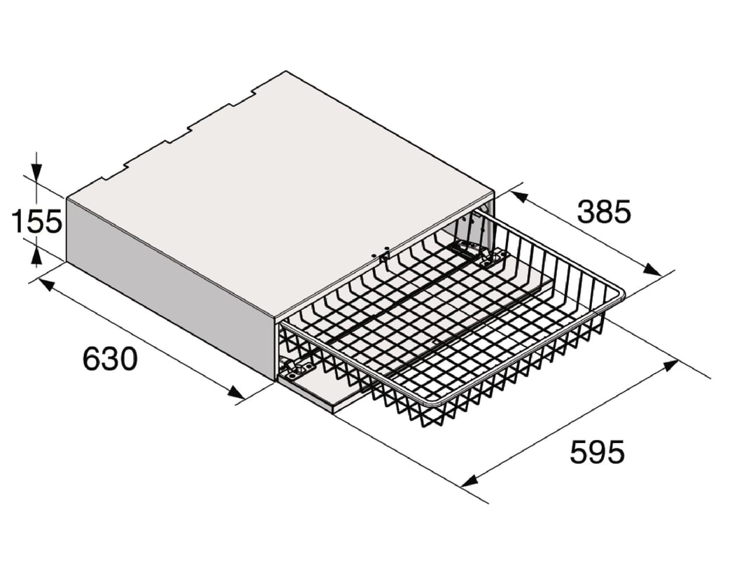 ASKO Pull-out Basket for Laundry Titanium HB150T