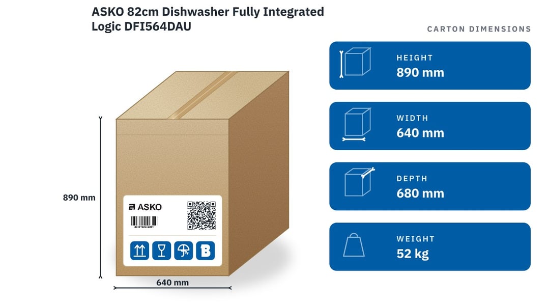 ASKO 82cm Dishwasher Fully Integrated Logic DFI564DAU