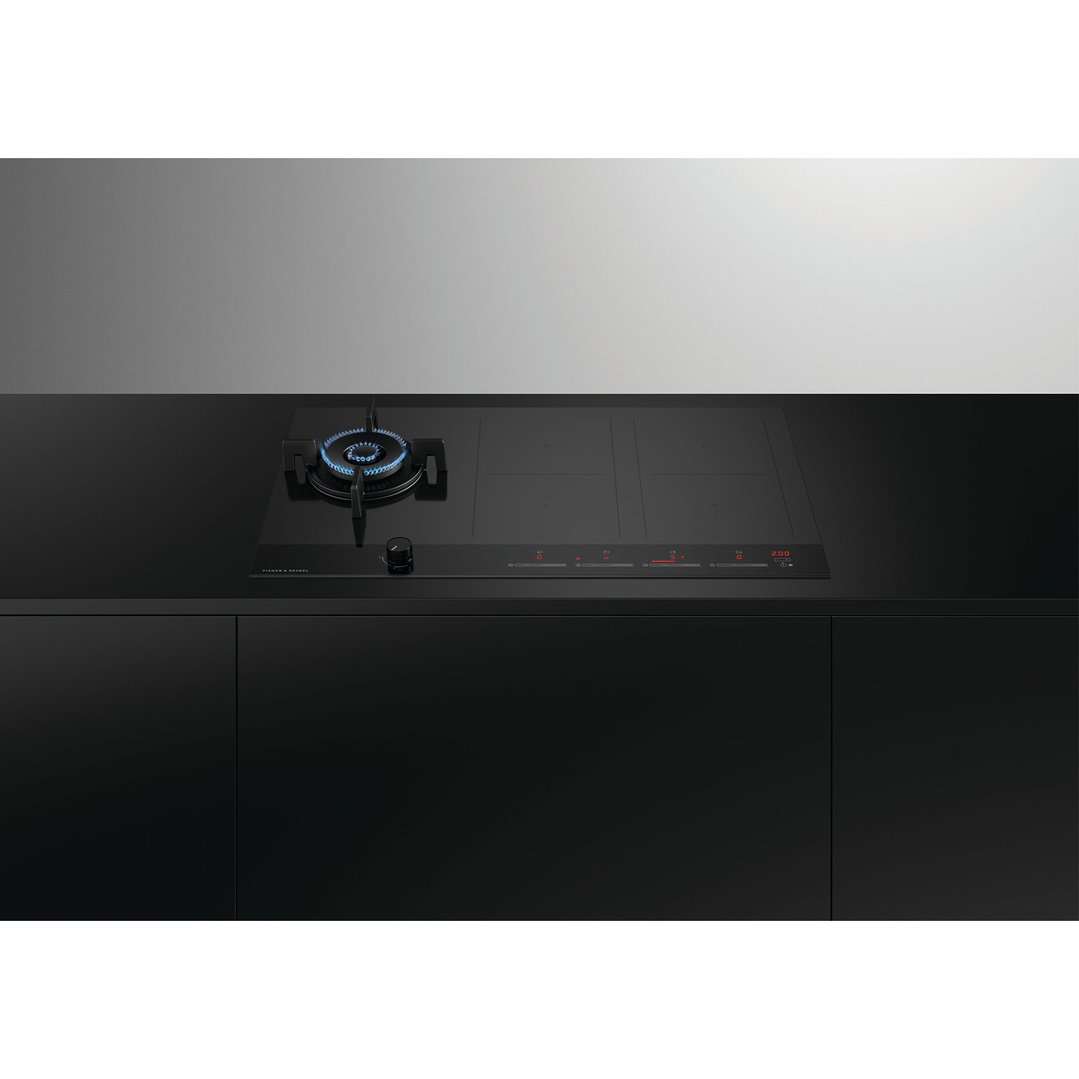 Fisher & Paykel 90cm Series 9 1 Burner + 4 Zone Hybrid Cooktop, 2 SmartZones, Natural Gas CGI905DNGTB4