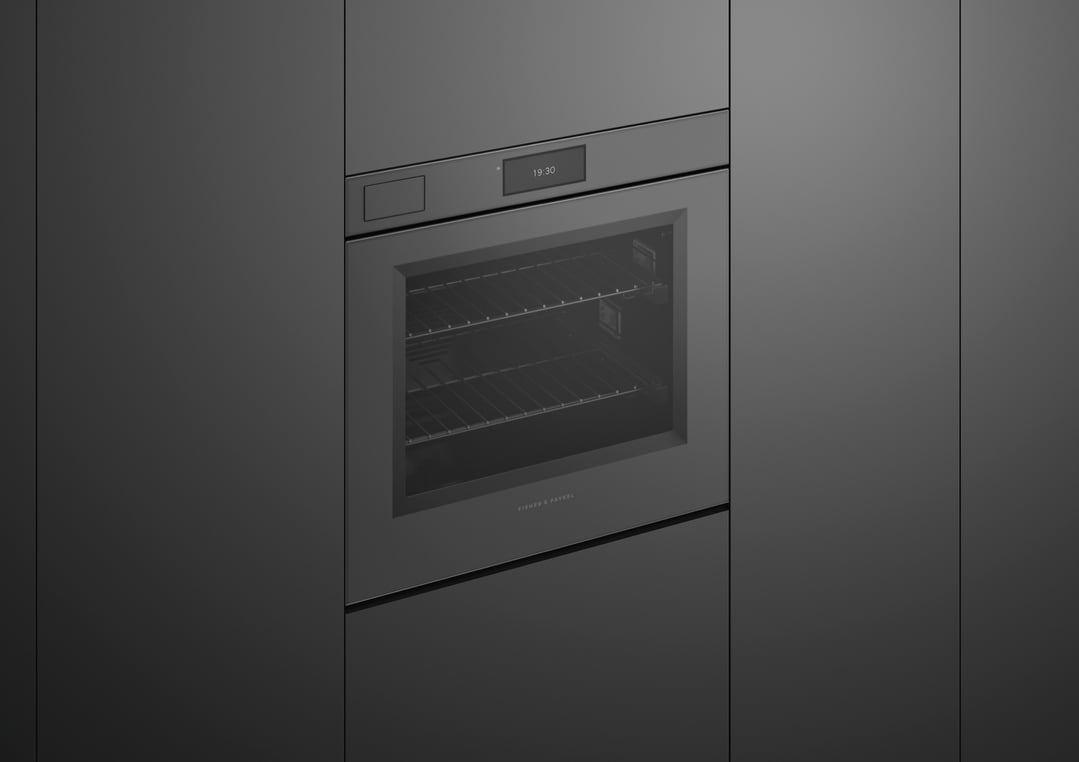 Fisher & Paykel 76cm Series 11, Minimal Handleless Pyrolytic Steam Assist Oven, Grey Glass OB76SMPSUNG3