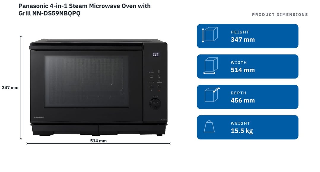 Panasonic 4-in-1 Steam Microwave Oven with Grill NN-DS59NBQPQ