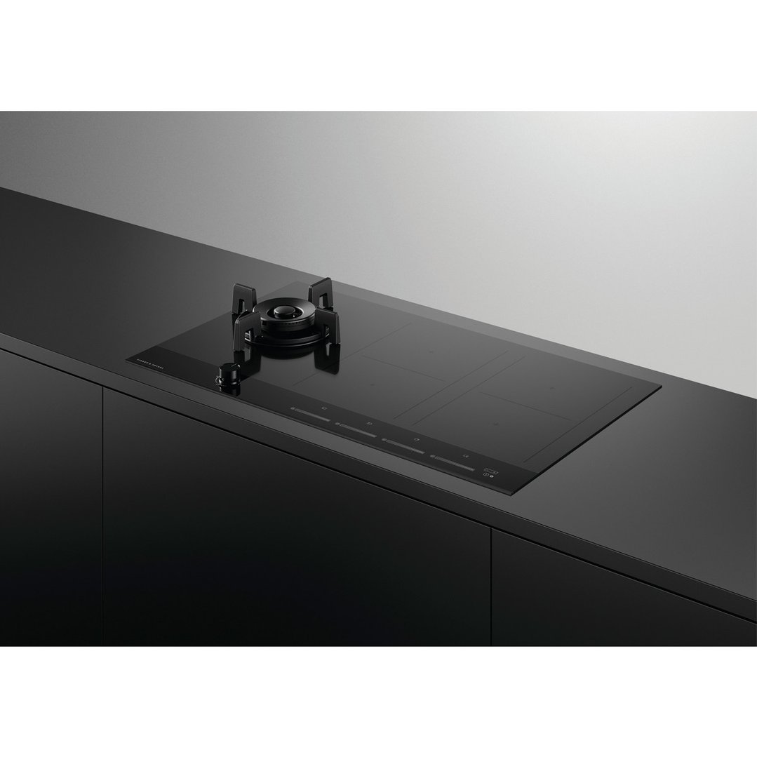 Fisher & Paykel 90cm Series 9 1 Burner + 4 Zone Hybrid Cooktop, 2 SmartZones, LPG CGI905DLPTB4