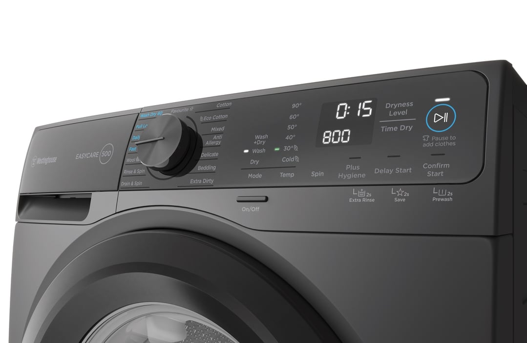 Westinghouse 9kg Front Load Washing Machine with 5kg Dryer Dark Onyx WWW9024M5SAS