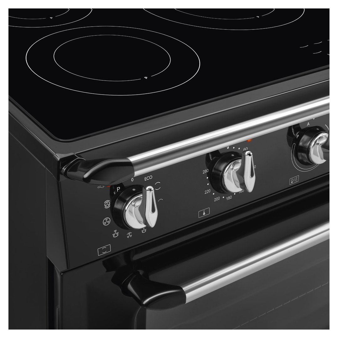 Smeg 90cm Victoria Aesthetic Cooker with Induction Hob Black TR90IPBL