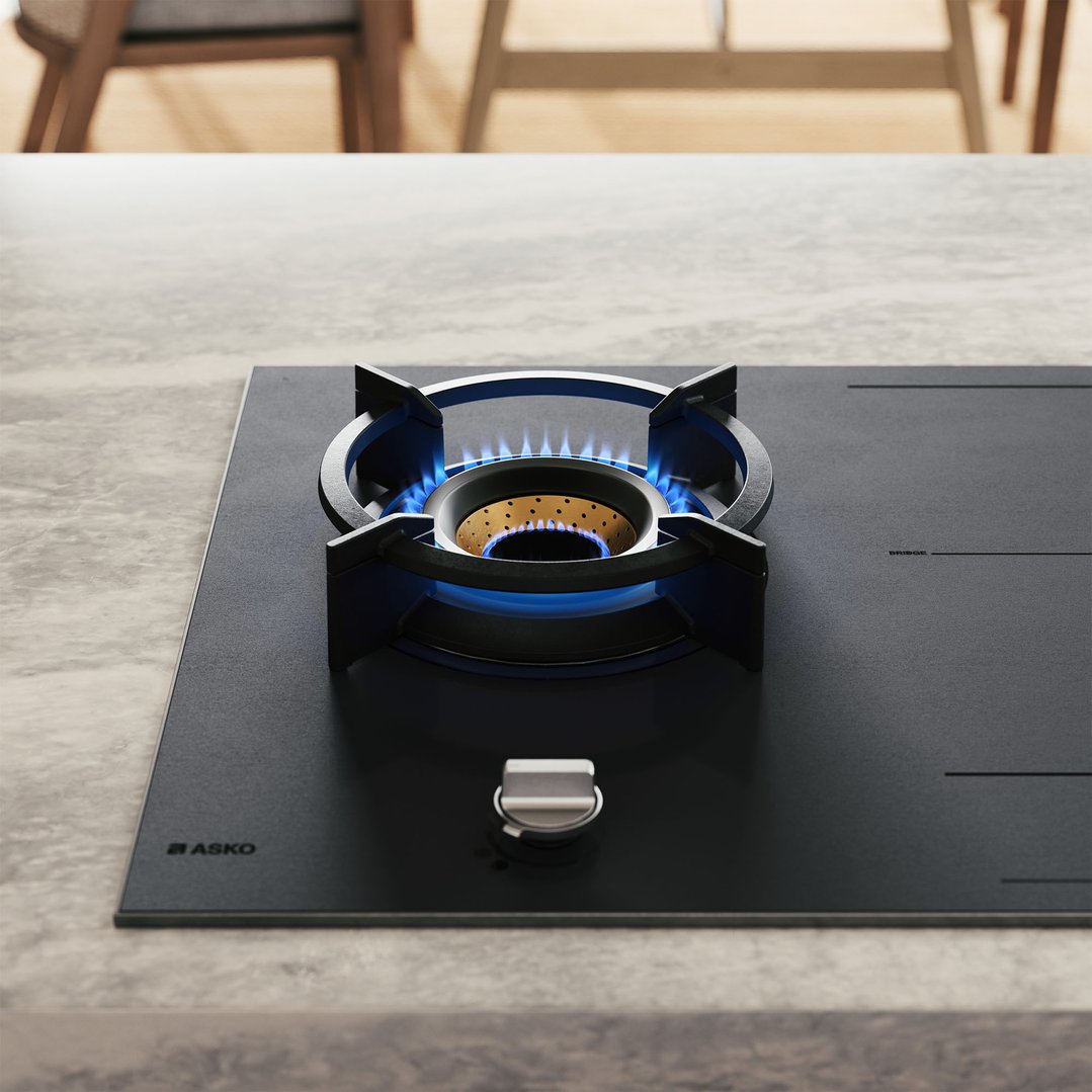 Asko 90cm Duo Fusion Combined Gas & Induction Cooktop - Matte Black HIG89524MGD1