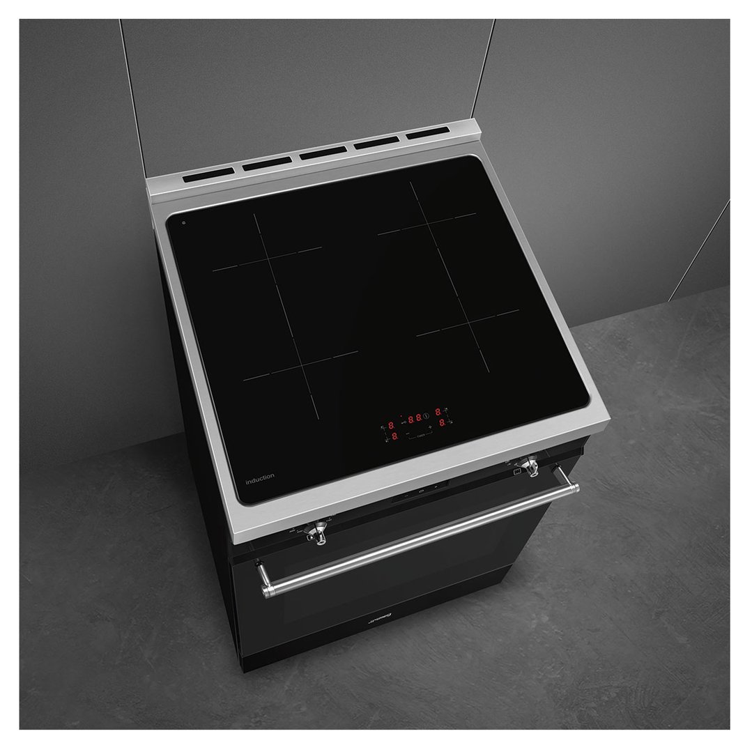 Smeg 60cm Classic Pyrolytic 4 Zone Induction Freestanding Cooker - Gloss Black C6IPBLT2