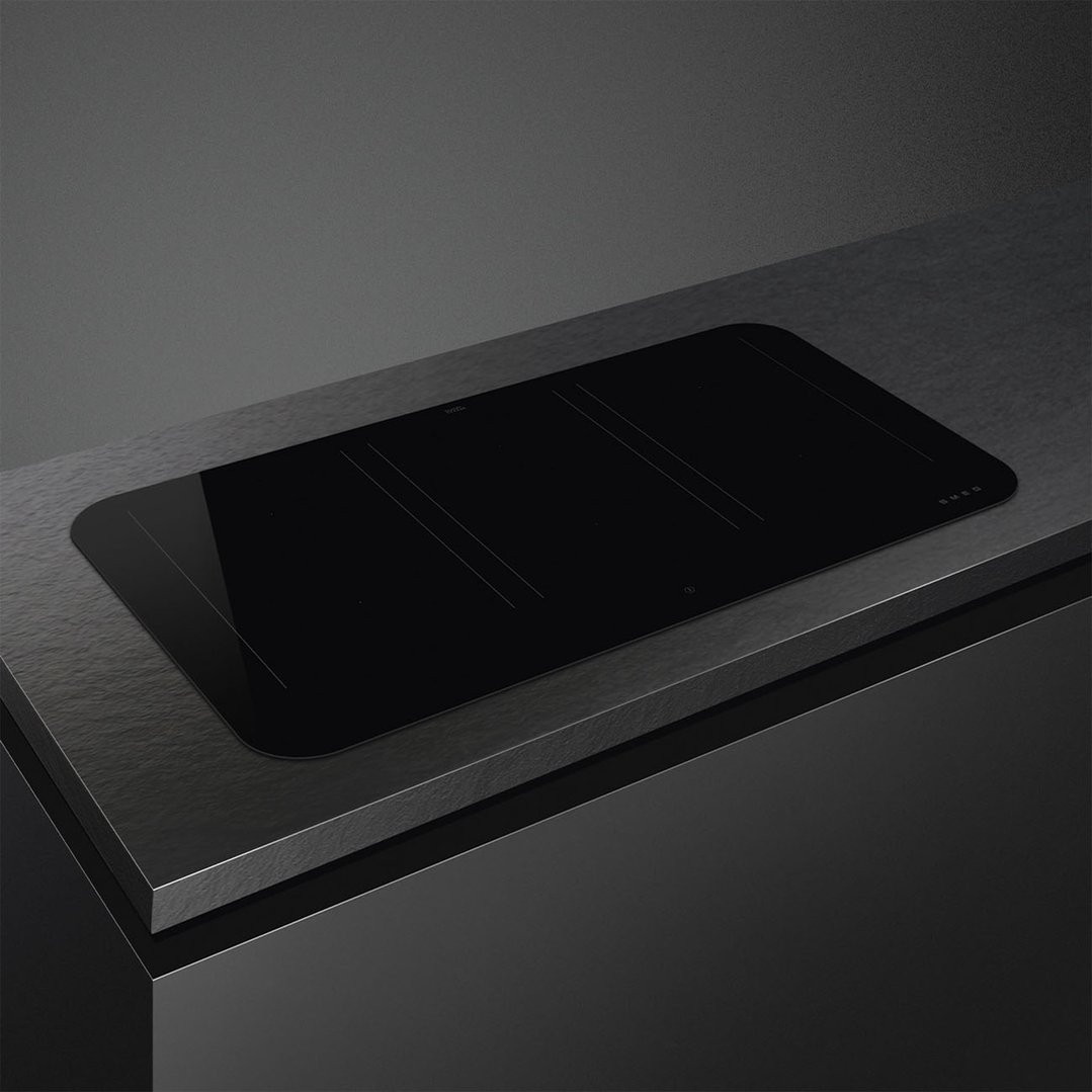 Smeg 90cm Isola Flat Induction Cooktop with Autovent 2.0 - Black SISL7964