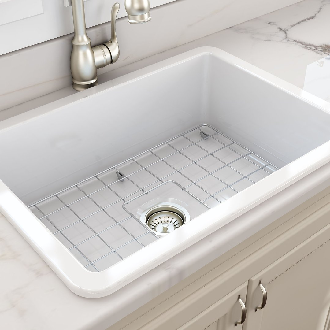 Turner Hastings Cuisine 68x48 Inset / Undermount Fireclay Sink with Overflow CU68FS-OF