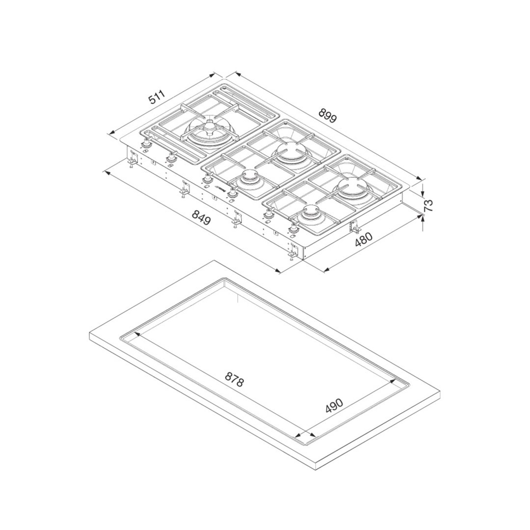 Smeg 90cm Gas Cooktop PSA9065 Signature Appliances