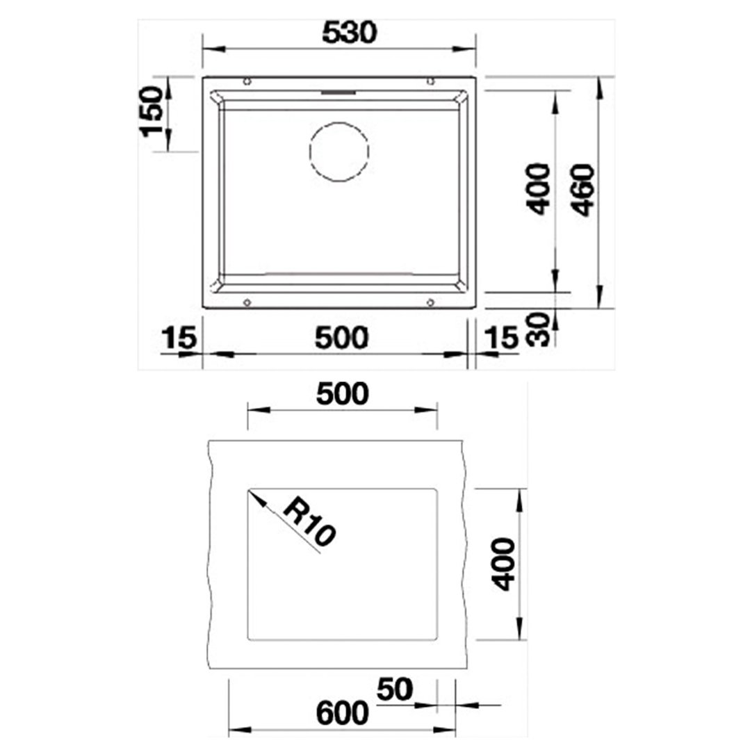 Blanco Single Bowl Undermount Sink Anthracite SUBLINE500UK5
