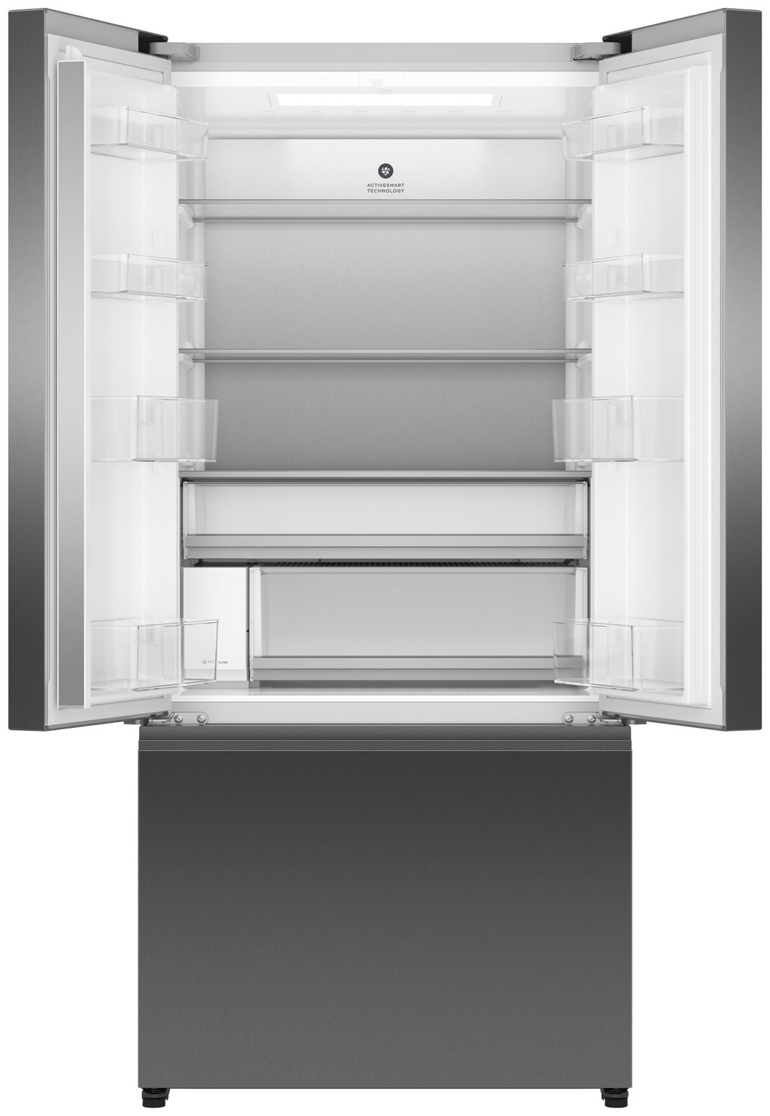 Fisher & Paykel 511L Series 7 Black Stainless Steel French Door Refrigerator Freezer, Ice & water RF505ANUB1