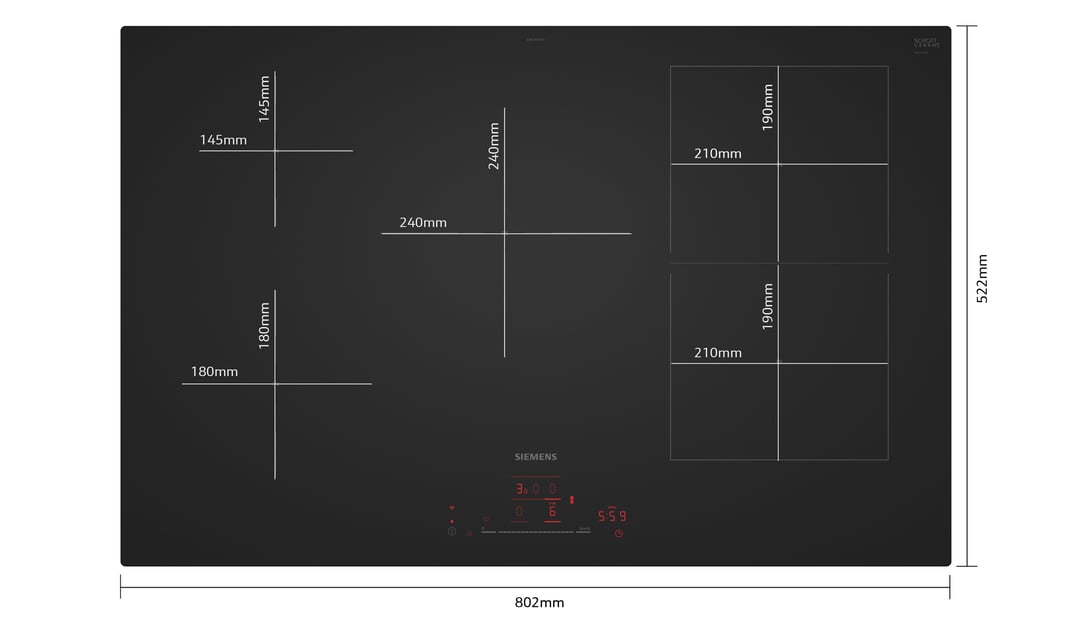 Siemens iQ500 80cm Combi Zone Cooktop, Matte ED81AHWB1E