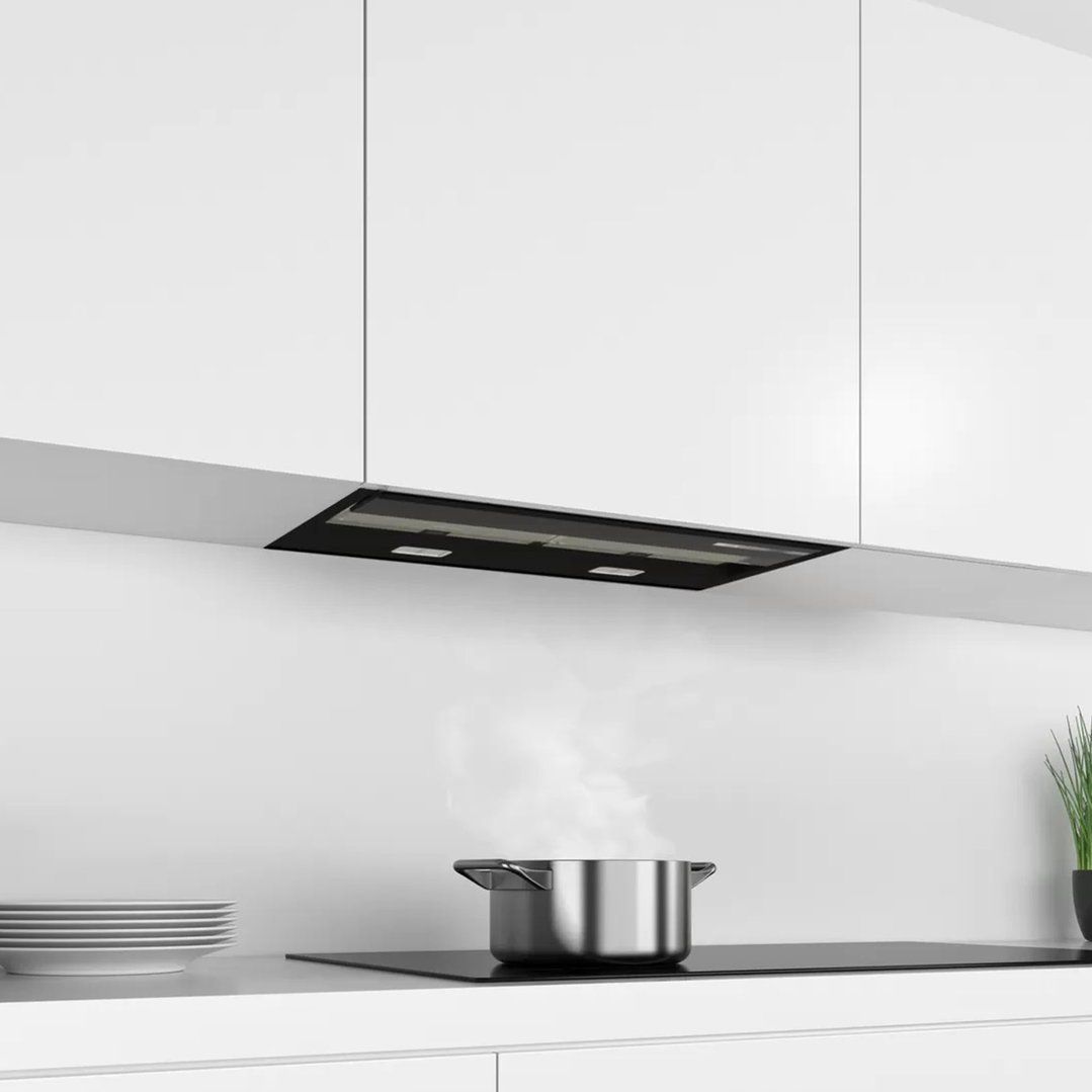 Bosch Series 6 Integrated Design Hood 60 cm Clear Glass Black Printed. DBB67AM60A Signature Appliances