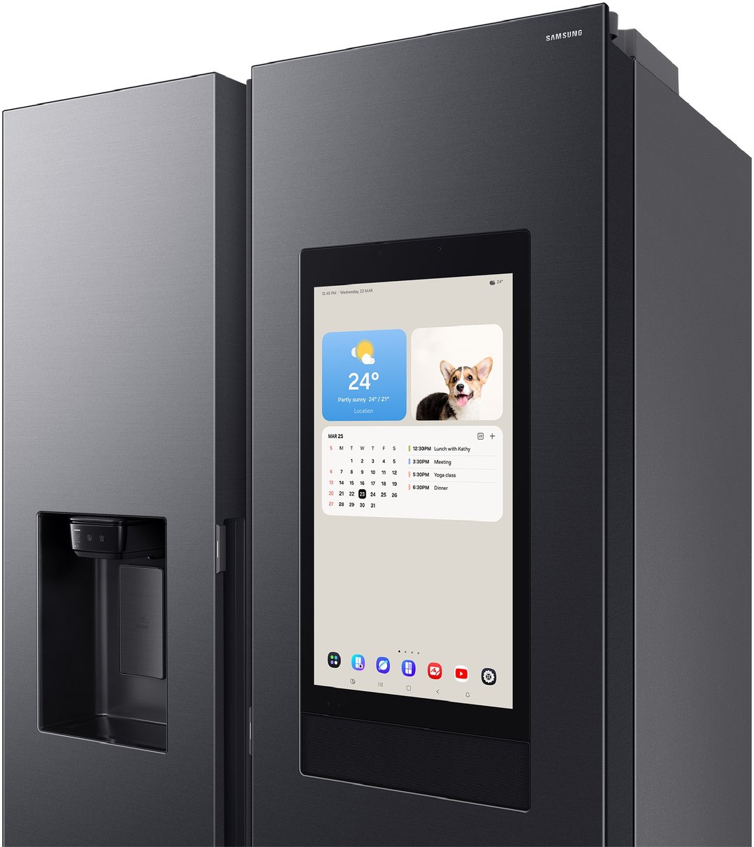 Samsung 615L Side-by-Side Refrigerator Family Hub - Black SRS6800BFH