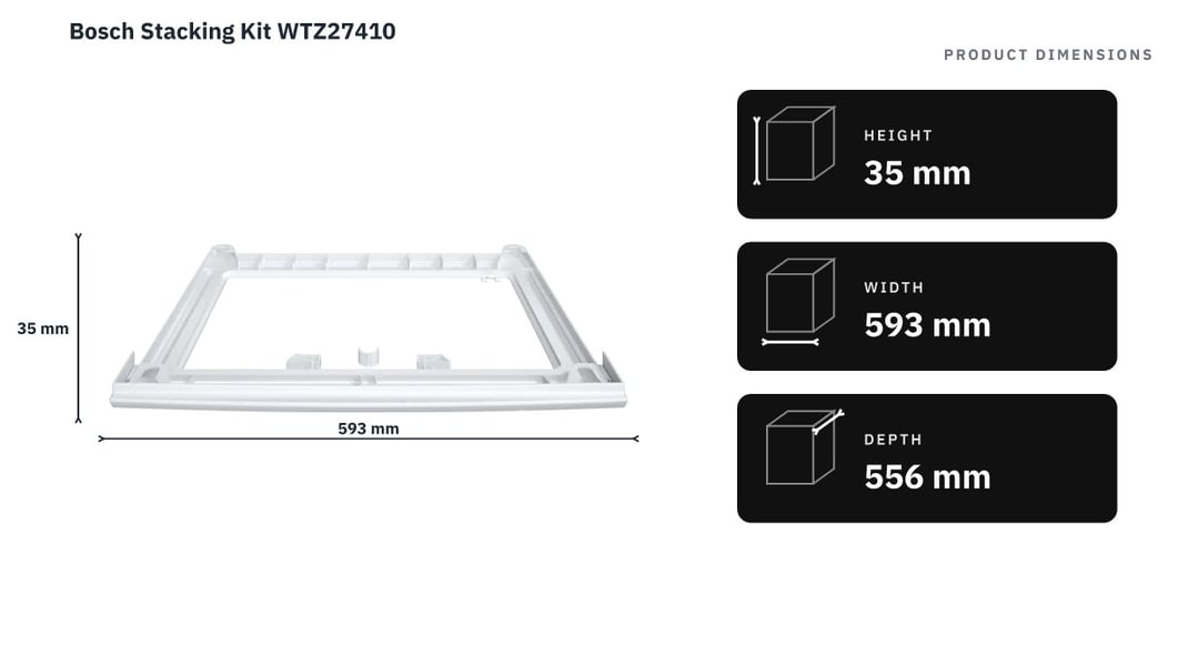 Bosch Stacking Kit WTZ27410 — product dimensions