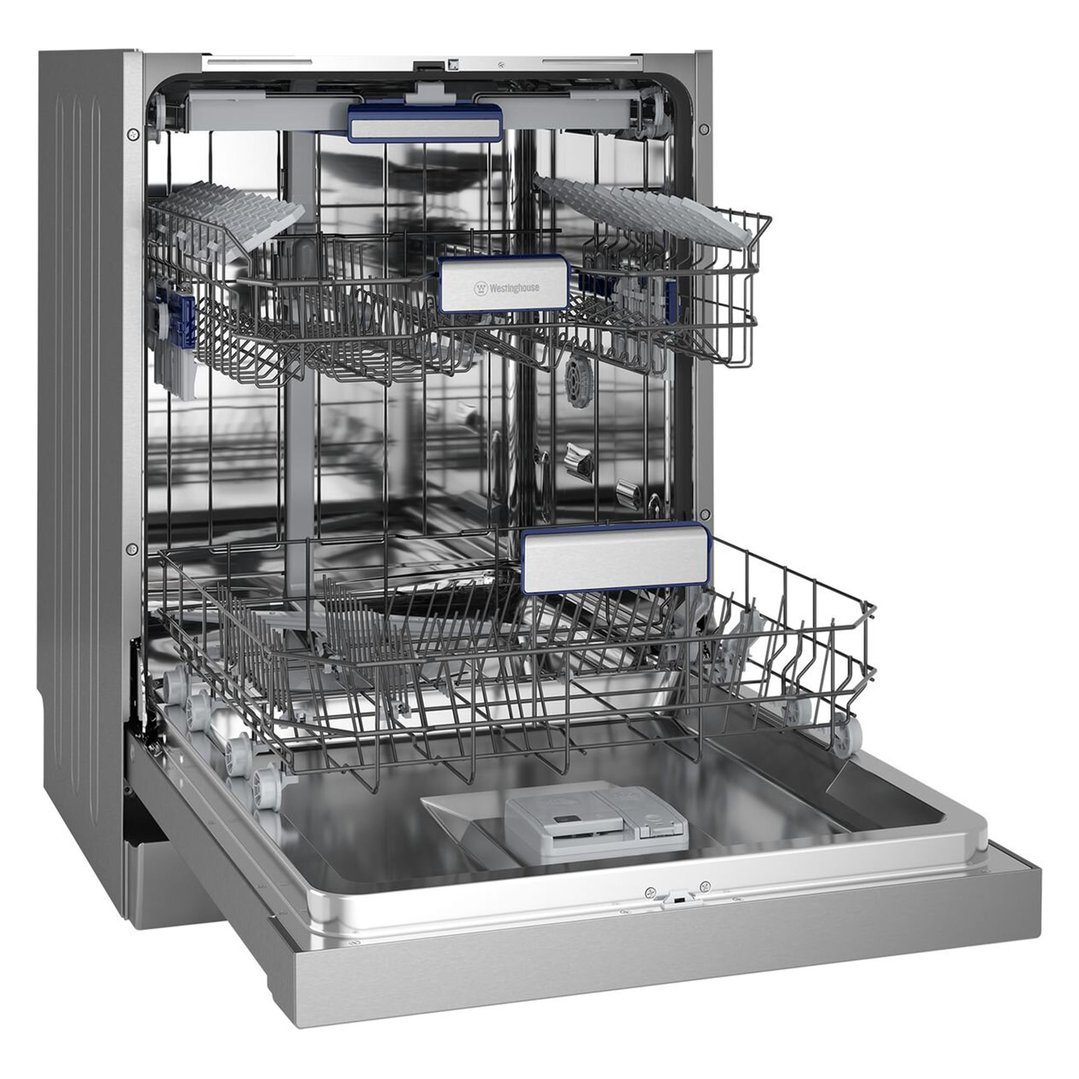 Westinghouse 60cm Freestanding Dishwasher, Stainless Steel, with 15 Place Settings WSF6608XB