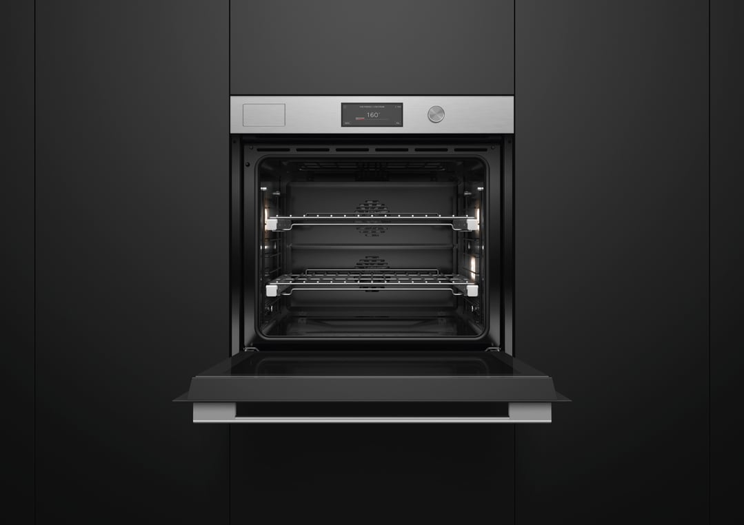 Fisher & Paykel 76cm Series 11, Contemporary Pyrolytic, Steam Assist Oven, Brushed Silver Glass OB76SCPSUDX3