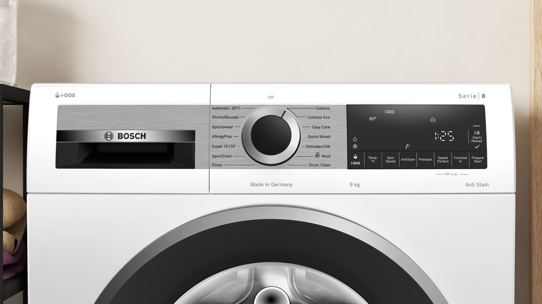 Bosch 9kg Series 8 Front Loader Washing Machine, White WGG244A1AU