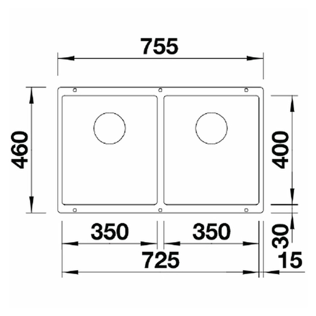 Blanco SUBLINE Double Bowl Sink Black SUB350350UBK5