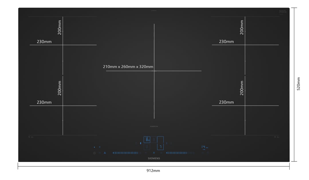 Siemens iQ700 90cm FlexInduction Cooktop, Matte EX97BNVV6E
