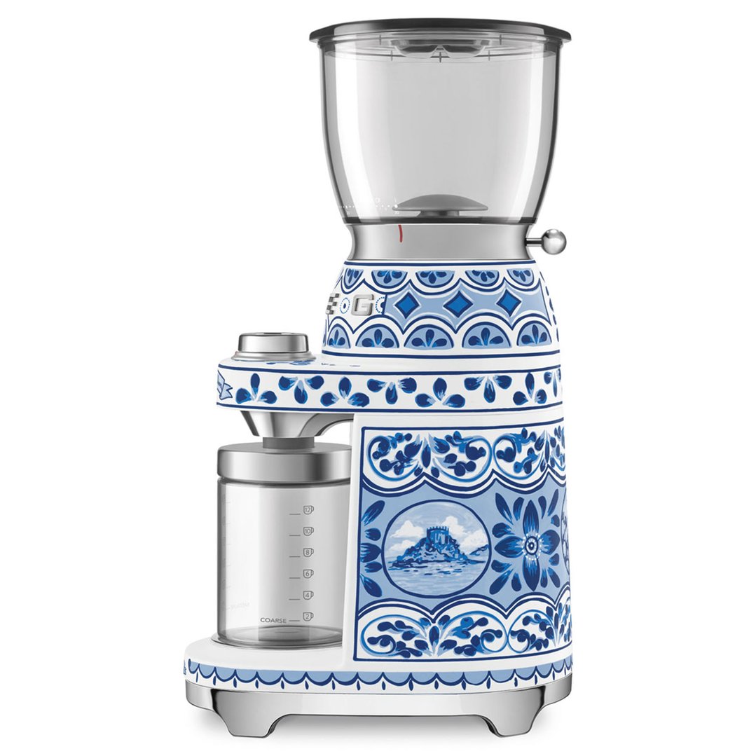 Smeg 50's Style Dolce & Gabbana Coffee Grinder - Blue Mediterraneo CGF01DGBAU