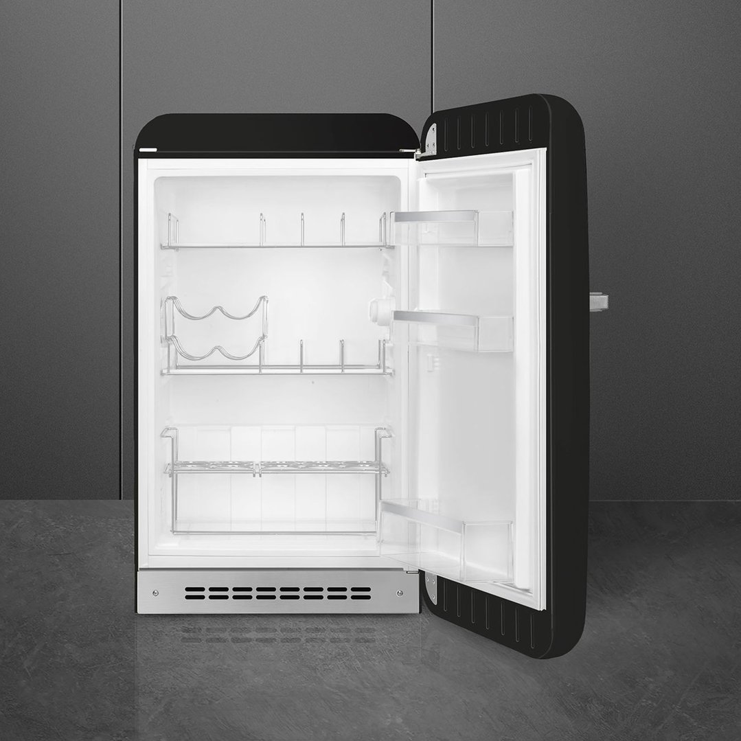 Smeg FAB 10 50's Style Retro Refrigerator, Happy Bar, Right Hand - Black FAB10HRBL5AU