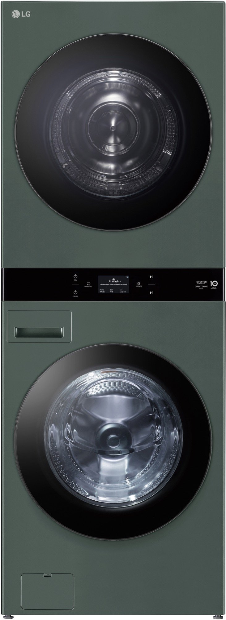 LG AI WashTower™ 19/10kg All-In-One Stacked Washer Dryer - Forest Green WWT-1910FGX