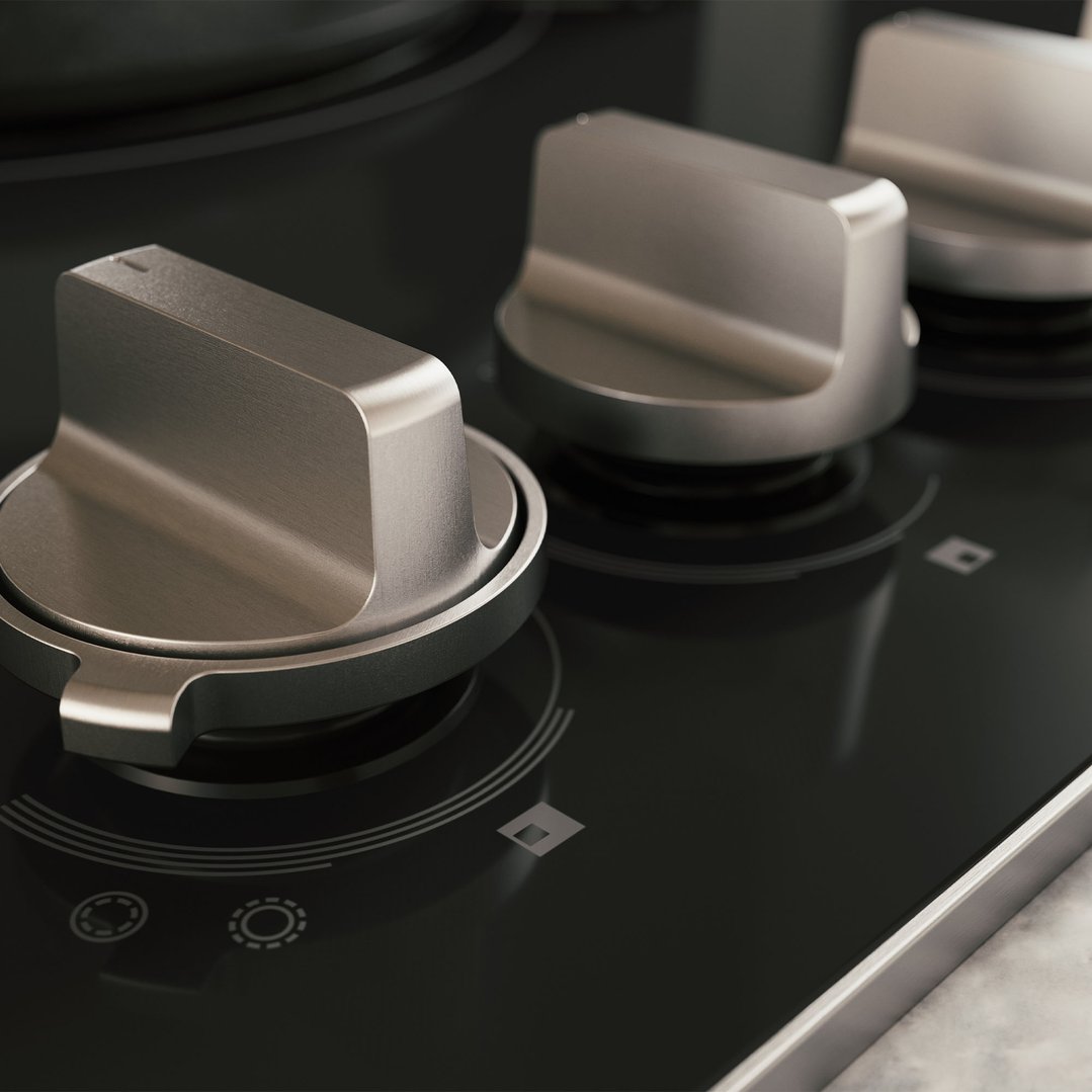 Asko 90cm Hob Gas 5 Burner Volcano Cooktop Black Glass HG8953BGD1