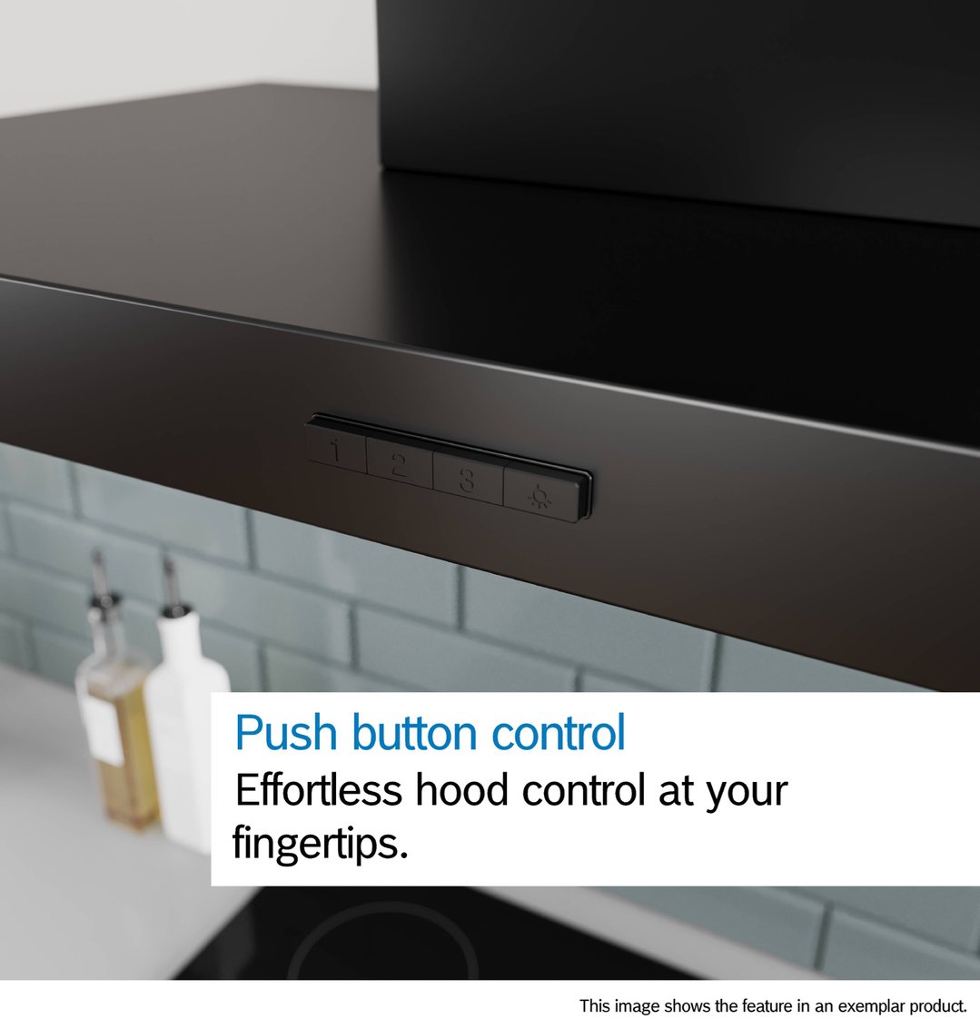 Bosch Series 4, 90cm Wall-Mounted Canopy Rangehood, Matte Black DWB95CC60A
