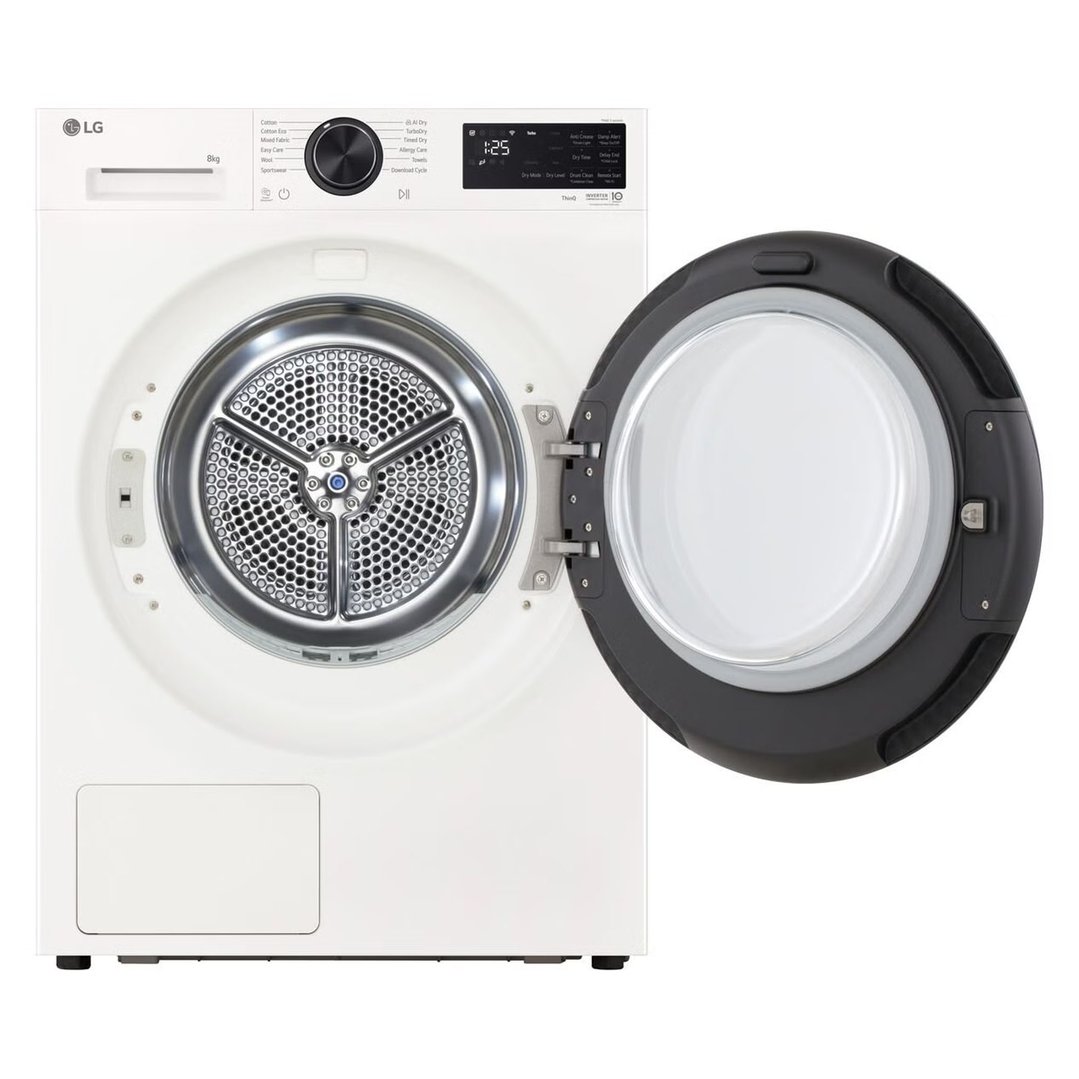 LG 8kg Series 3 AI Heat Pump Dryer - White DXH3-08W