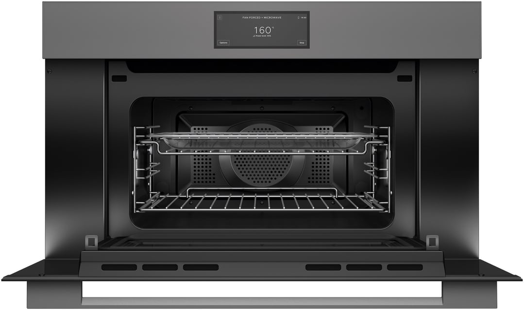 Fisher & Paykel 76cm Series 9, Minimal Compact Combi-Steam Oven, Grey Glass OS76NMUG3