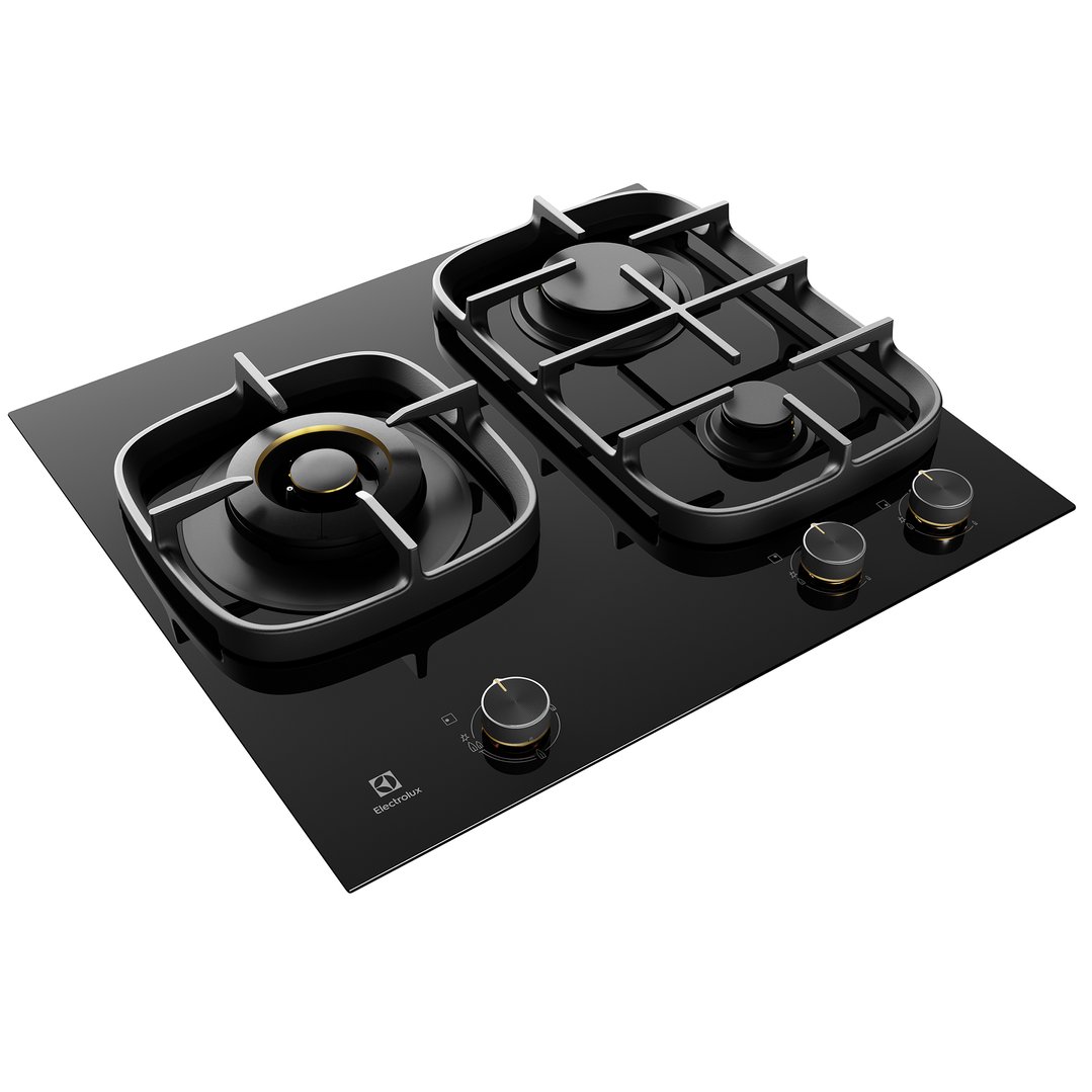 Electrolux 60cm UltimateTaste 900 3 Burner Gas Cooktop Black Ceramic Glass EHG635BE