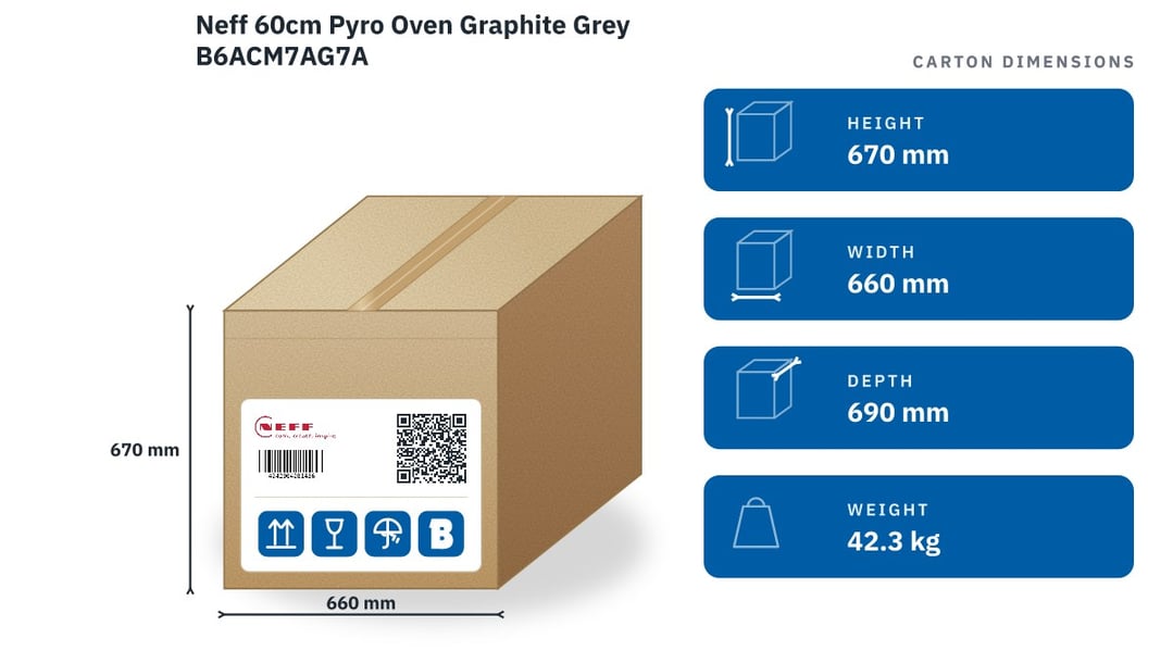 Neff 60cm Pyro Oven Graphite Grey B6ACM7AG7A
