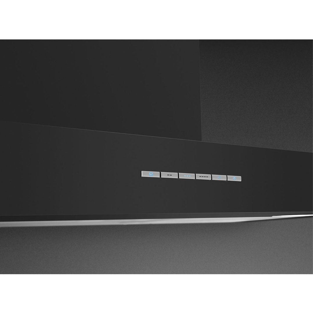 Smeg 90cm T Shaped Canopy Rangehood Black Gloss KBTAU900NE