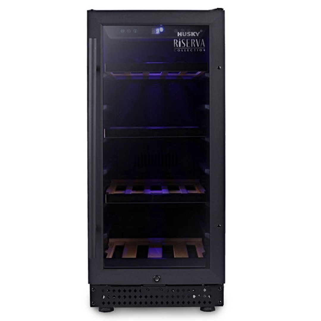 Husky 80L Single Zone Wine Fridge in Black HUSWS-33SMBZY
