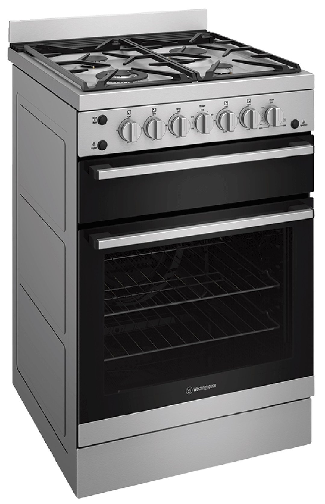 Westinghouse 60cm Freestanding Gas Oven and Gas Cooktop - Stainless Steel WFG612SCH