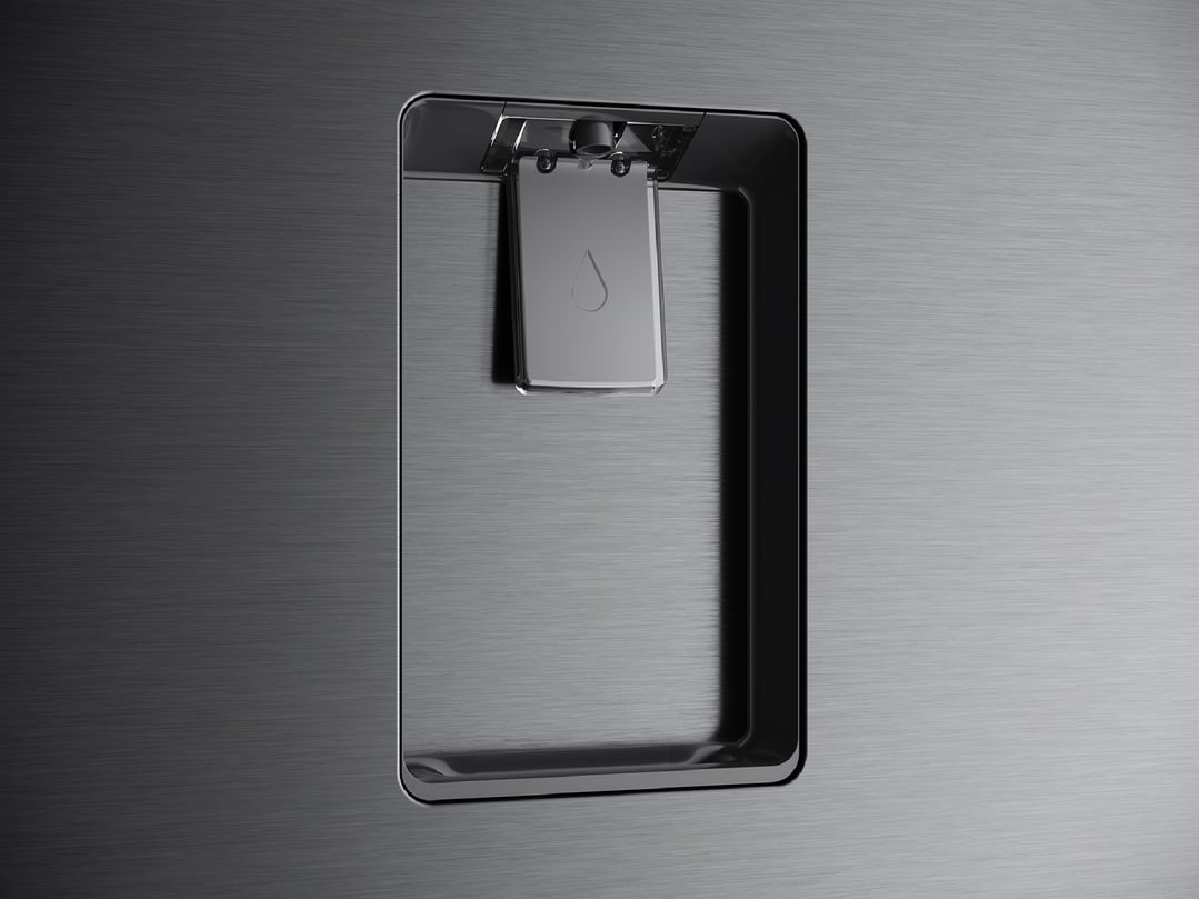 Westinghouse 564L Quad Door Fridge, Matte Charcoal Black with a Non-Plumbed Water Dispenser WQE5760BB