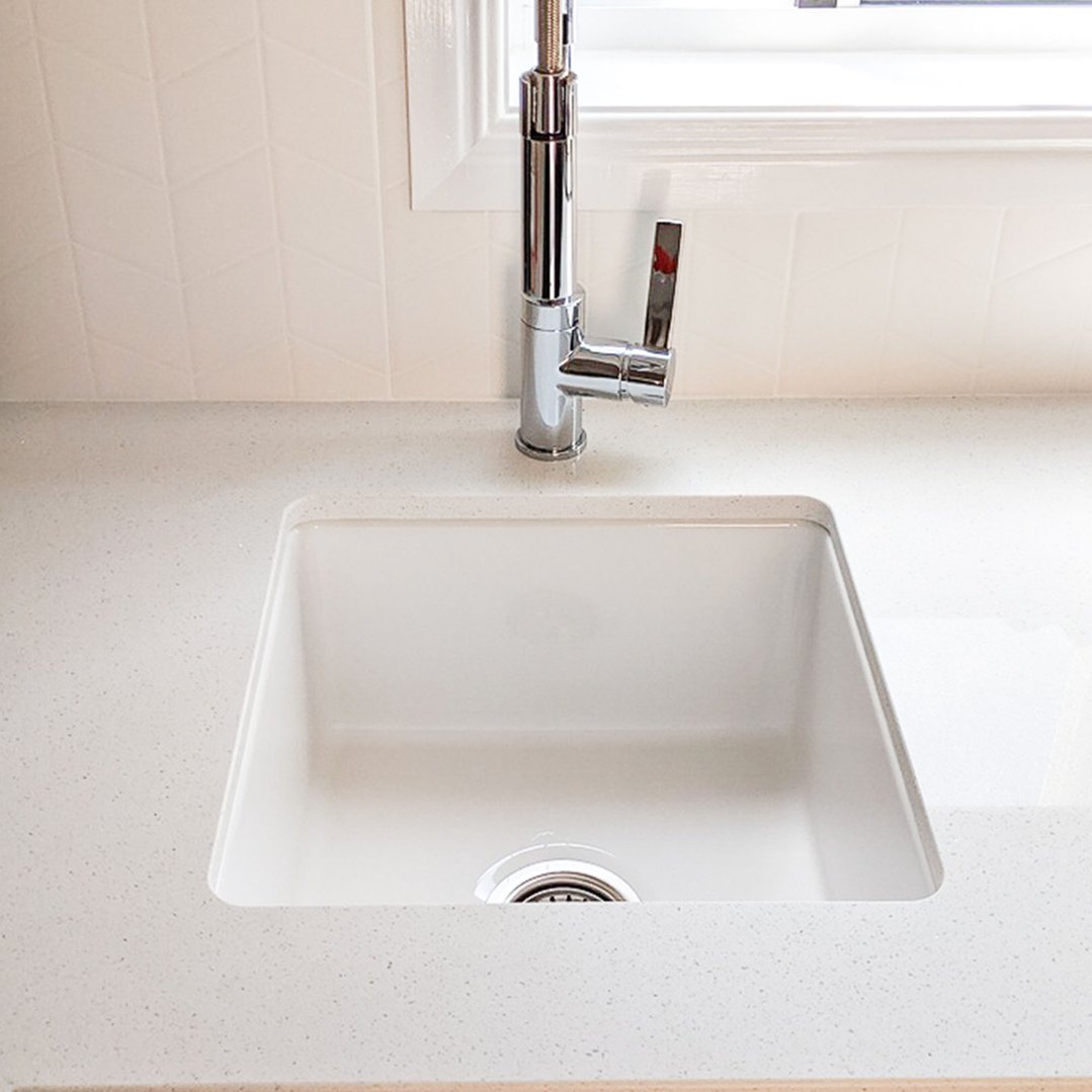 Turner Hastings Cuisine 46x46 Inset / Undermount Fireclay Sink with Overflow CU46FS-OF
