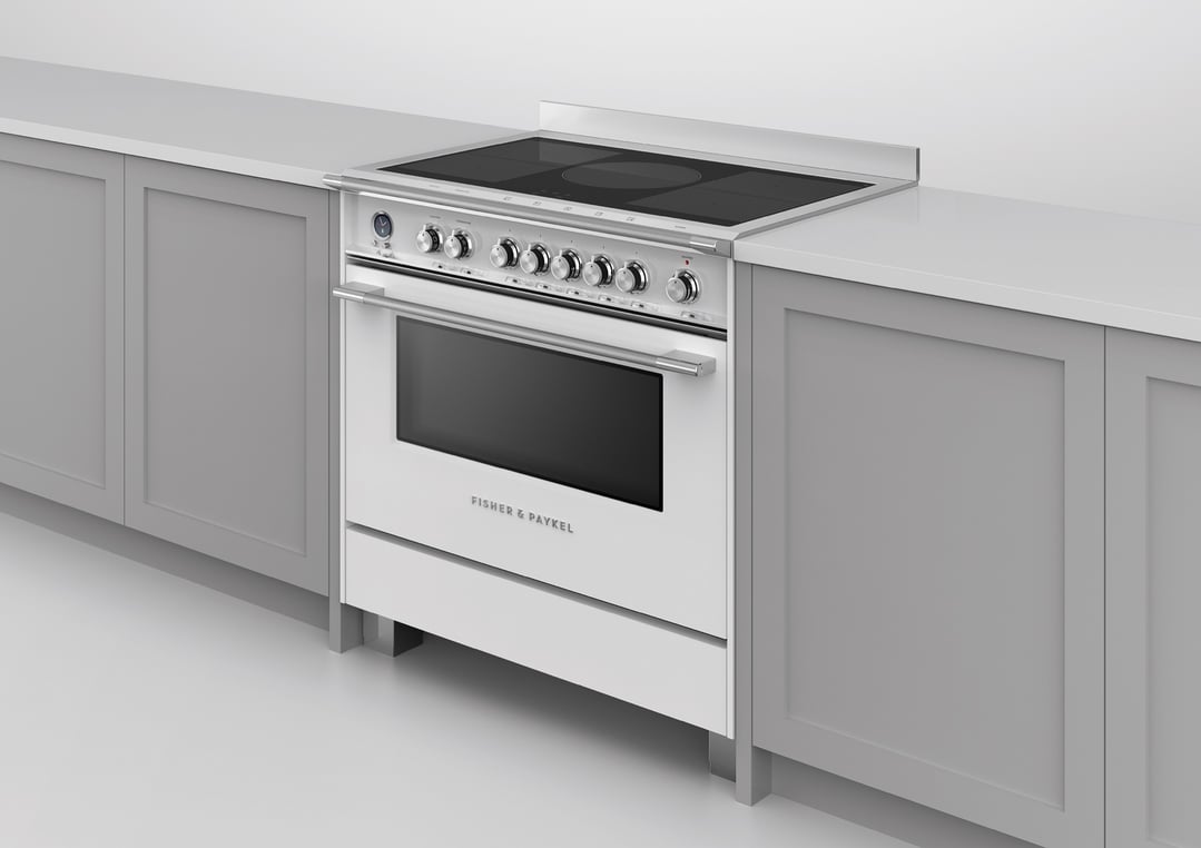 Fisher & Paykel 90cm Series 9 Classic 5 Zone Induction Pyrolytic Cooker, 2 SmartZones OR90SCI6W1