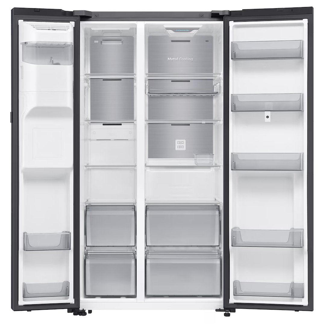 Samsung 615L Side-by-Side Refrigerator Family Hub - Black SRS6800BFH