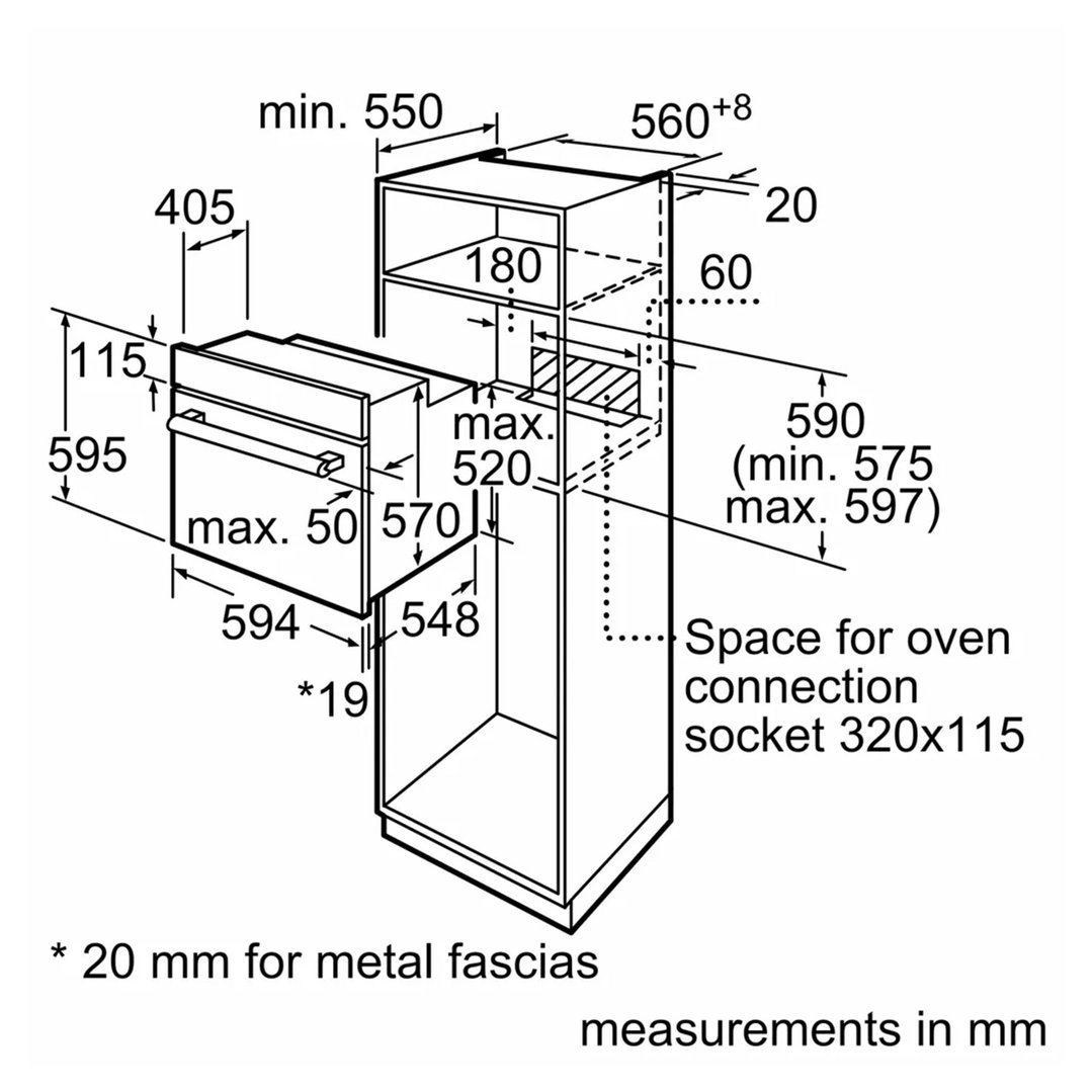 Bosch 60cm Series 2 Black Built-in Oven HBF134EB1A