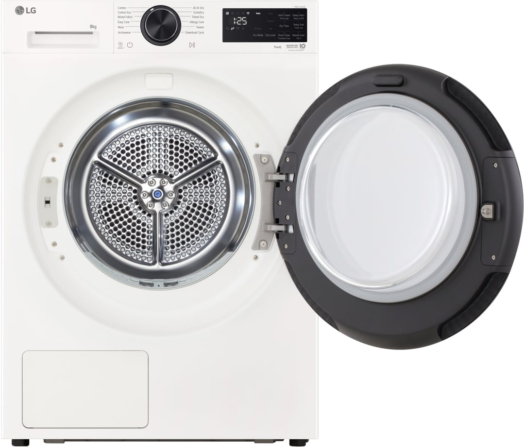 LG 8kg Series 3 AI Heat Pump Dryer - White DXH3-08W