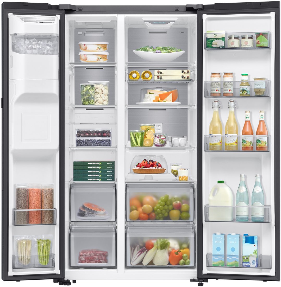 Samsung 615L Side-by-Side Refrigerator AI Home - Black SRS6500BA