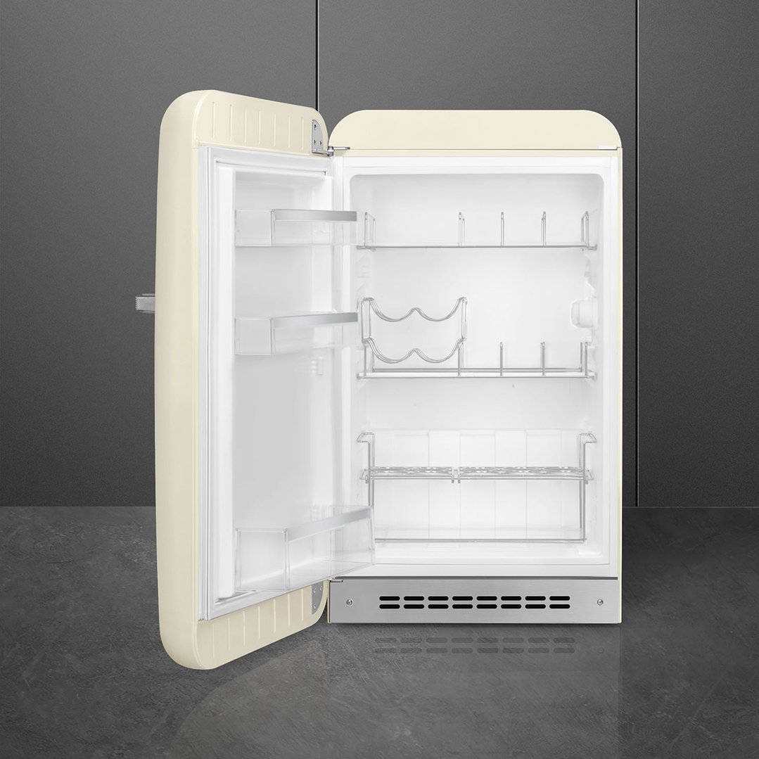 Smeg FAB 10 50's Style Retro Refrigerator, Happy Bar, Left Hand - Cream FAB10HLCR5AU