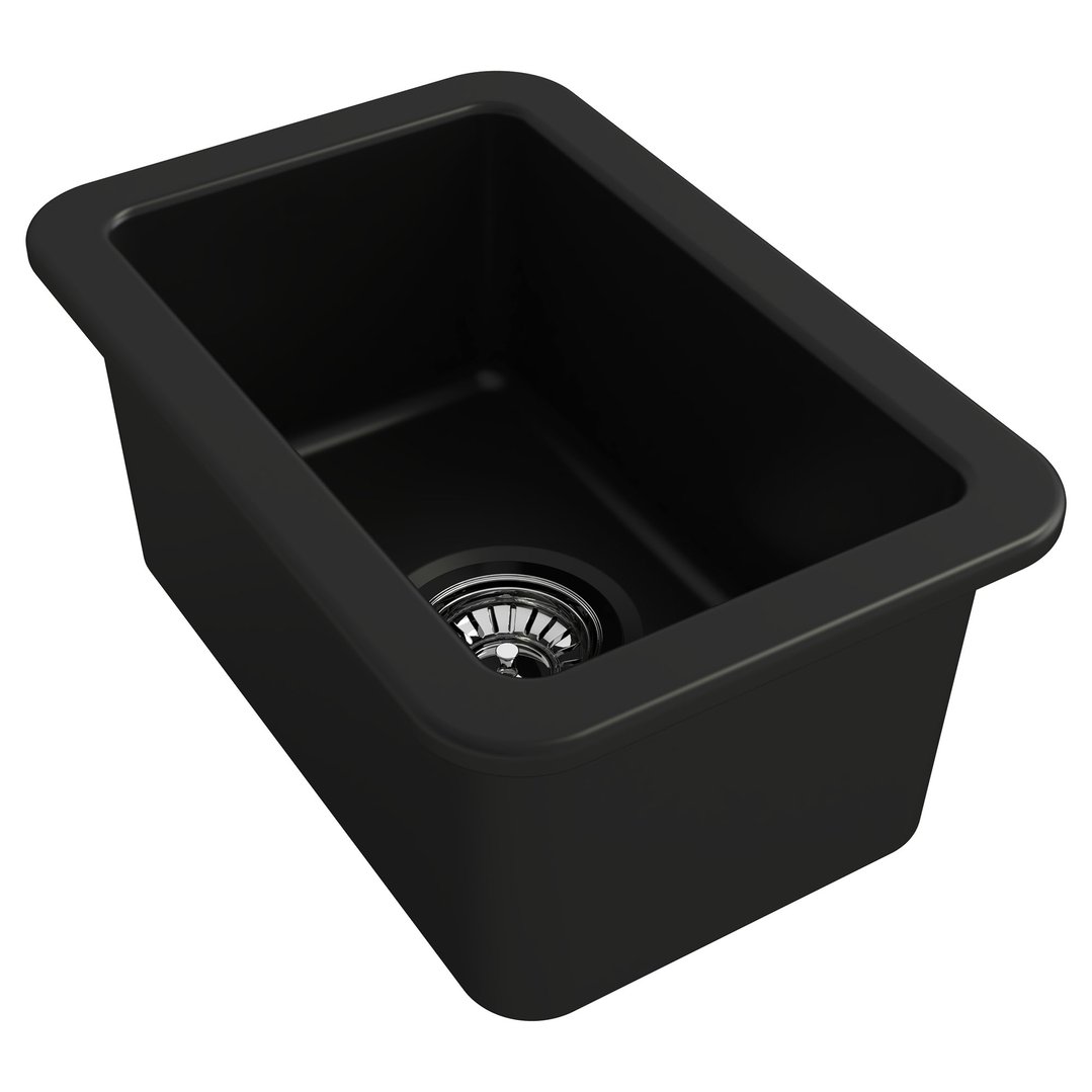 Turner Hastings KIT - Cuisine 30x46 Inset / Undermount Fireclay Sink - Matte Black Incl. Waste CU30FS-MB