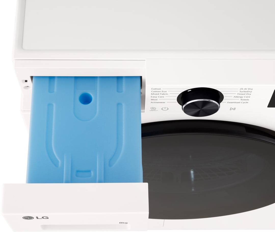 LG 8kg Series 3 AI Heat Pump Dryer - White DXH3-08W