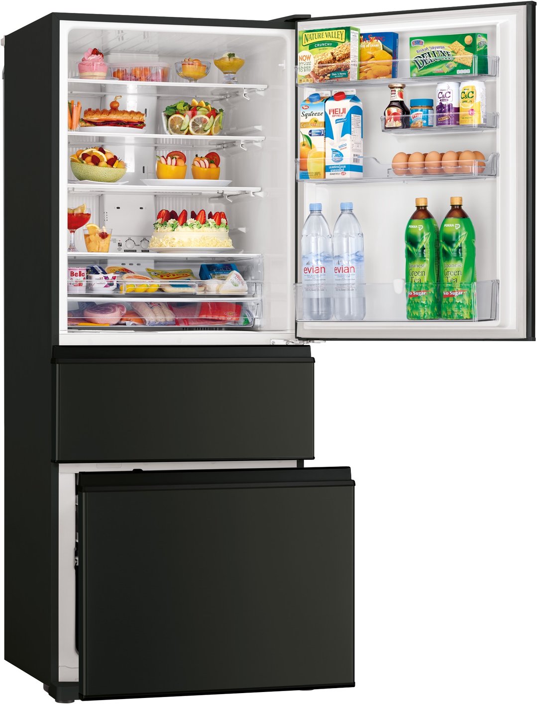 Mitsubishi Electric 450L CX Steel Series Bottom Mount Fridge - Matte Black MR-CX450ER-MB-A